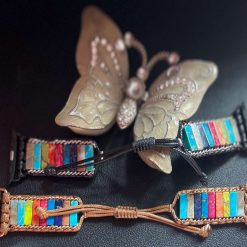 F - Rainbow 7 Chakra Energy Handmade Beaded Apple Watch Strap- Prices Vary