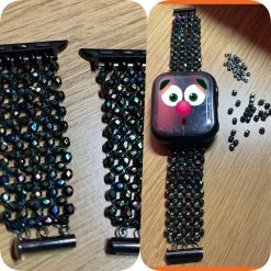 F - 3mm fire Polished Beaded Watch Strap.....Compatible with Apple Watches Sizes 38mm 40mm 44mm -Prices Vary