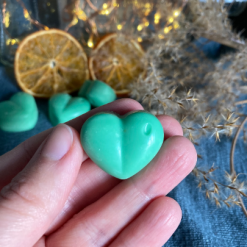 Fragranced heart shaped soy wax melts - multiple colours and scents - shimmer and glitter available