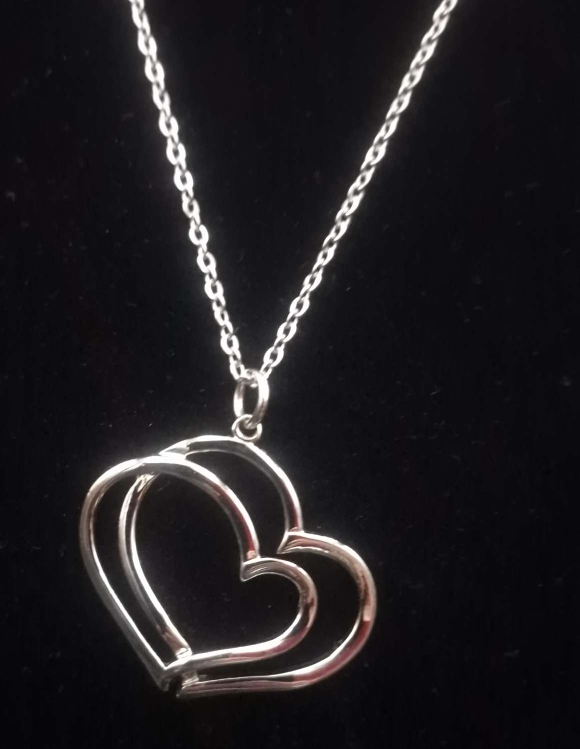 Double Heart pendant necklace. MadeMe
