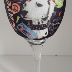 Punk dog personalised wine glass sleeve