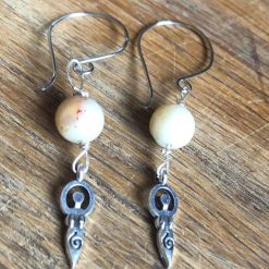 Stunning little spiral goddess earrings with amazonite. Unique ear wires (stainless hypoallergenic)