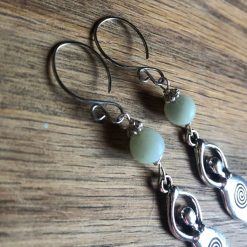 Stunning lg spiral goddess earrings with amazonite (2). Unique ear wires (stainless hypoallergenic) 2 Stunning lg spiral goddess earrings with amazonite (2). Unique ear wires (stainless hypoallergenic) 2