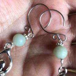 Stunning lg spiral goddess earrings with amazonite (2). Unique ear wires (stainless hypoallergenic) 4 Stunning lg spiral goddess earrings with amazonite (2). Unique ear wires (stainless hypoallergenic) 4