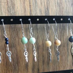Bronze spiral goddess earrings with sodalite and hand crafted ear wires (stainless hypoallergenic) 6 Bronze spiral goddess earrings with sodalite and hand crafted ear wires (stainless hypoallergenic) 6