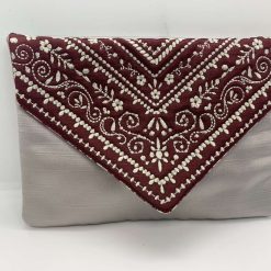 Satin embroidered Clutch