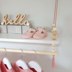 Nursery Shelf with Clothes Rail, White Shelf with Rail, Girl's Nursery, Baby Girl, Pink Nursery, Blush Pink, Kid's Shelf, Swing Rope Shelf, Hanging Shelf, Nordic Style Hanging Shelf, Swing Shelf, Baby Clothes Rail, Boho Nursery Decor, Nursery White Shelf, Bedroom Shelf, 60cm White 2 Nursery Shelf with Clothes Rail, White Shelf with Rail, Girl's Nursery, Baby Girl, Pink Nursery, Blush Pink, Kid's Shelf, Swing Rope Shelf, Hanging Shelf, Nordic Style Hanging Shelf, Swing Shelf, Baby Clothes Rail, Boho Nursery Decor, Nursery White Shelf, Bedroom Shelf, 60cm White 2