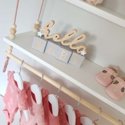 2 Tier Nursery Shelf with Clothes Rail, White Shelf with Rail, Girl’s Nursery, Baby Girl, Pink Nursery, Blush Pink, Nursery Shelves, Kid's Shelf, Double Swing Rope Shelf, Hanging Shelf, Nordic Style Hanging Shelf, Swing Shelf, Baby Clothes Rail, Boho Nursery Decor, Nursery White Shelf, Bedroom Shelf, 60cm White 2 Tier 4 2 Tier Nursery Shelf with Clothes Rail, White Shelf with Rail, Girl’s Nursery, Baby Girl, Pink Nursery, Blush Pink, Nursery Shelves, Kid's Shelf, Double Swing Rope Shelf, Hanging Shelf, Nordic Style Hanging Shelf, Swing Shelf, Baby Clothes Rail, Boho Nursery Decor, Nursery White Shelf, Bedroom Shelf, 60cm White 2 Tier 4