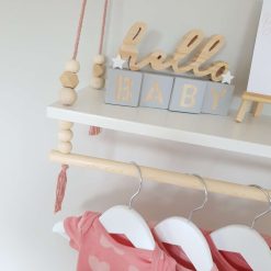 Nursery Shelf with Clothes Rail, White Shelf with Rail, Girl's Nursery, Baby Girl, Pink Nursery, Blush Pink, Kid's Shelf, Swing Rope Shelf, Hanging Shelf, Nordic Style Hanging Shelf, Swing Shelf, Baby Clothes Rail, Boho Nursery Decor, Nursery White Shelf, Bedroom Shelf, 60cm White 4 Nursery Shelf with Clothes Rail, White Shelf with Rail, Girl's Nursery, Baby Girl, Pink Nursery, Blush Pink, Kid's Shelf, Swing Rope Shelf, Hanging Shelf, Nordic Style Hanging Shelf, Swing Shelf, Baby Clothes Rail, Boho Nursery Decor, Nursery White Shelf, Bedroom Shelf, 60cm White 4