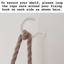 Nursery Shelf, Nursery Shelves, White Shelf, Kid's Shelf, Swing Rope Shelf, Hanging Shelf, Nordic Style Hanging Shelf, Swing Shelf, Boho Nursery Decor, Nursery White Shelf, Bedroom Shelf, 60cm White Shelf 9