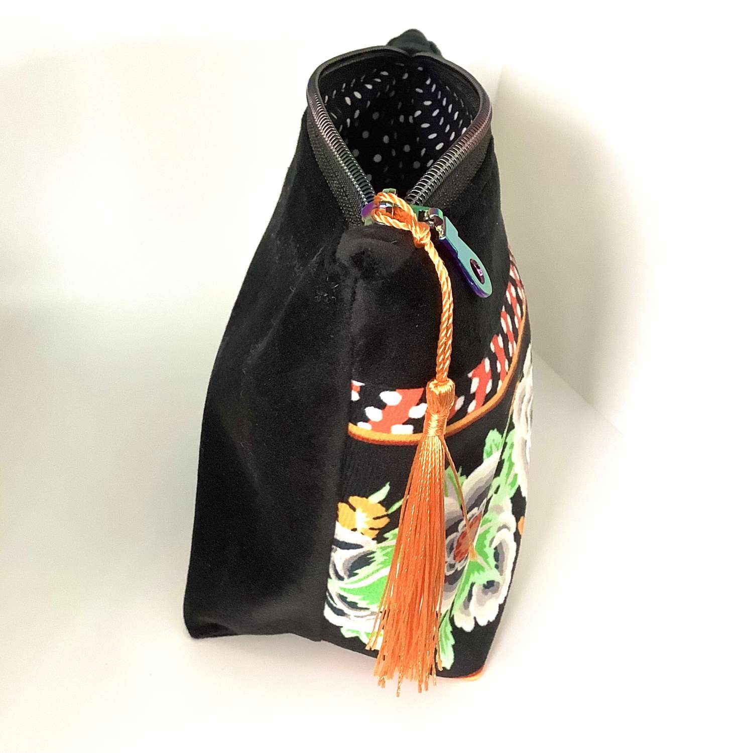 DFB7AA89-CCF9-4726-84C6-41797314B93F A Velvet Black and White cosmetic bag 4