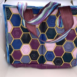 Hexagon patchwork vinyl tote
