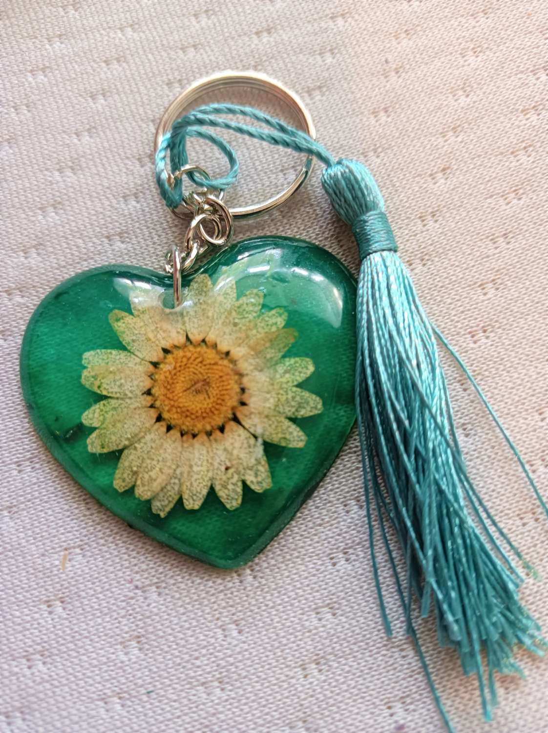 Large Resin Heart Key Ring Large Resin Heart Key Ring