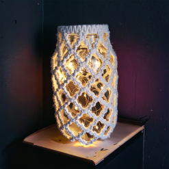 Large macrame Jar, Lantern, candle holder, Vase