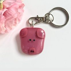 Pig keyring, animal lover gift, gift for her, gift for mum, farmyard animal, letterbox hug, Fused Glass, sentimental keepsake 1 Pig keyring, animal lover gift, gift for her, gift for mum, farmyard animal, letterbox hug, Fused Glass, sentimental keepsake 1