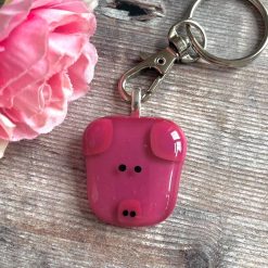 Pig keyring, animal lover gift, gift for her, gift for mum, farmyard animal, letterbox hug, Fused Glass, sentimental keepsake 6 Pig keyring, animal lover gift, gift for her, gift for mum, farmyard animal, letterbox hug, Fused Glass, sentimental keepsake 6