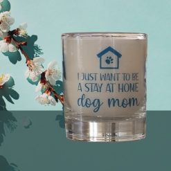 Scented Candle Glass Container 30cl Rock Salt and Driftwood Love Paw Aqua Blue Design