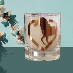 Scented Candle Glass Container 30cl Rock Salt and Driftwood Love Paw Aqua Blue Design