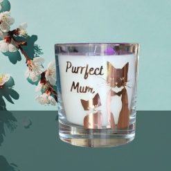 Scented Candle Glass Container 30cl Rock Salt and Driftwood Love Paw Aqua Blue Design
