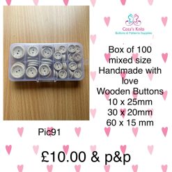 Wooden  15mm Buttons  bag of 10 (Pic92)