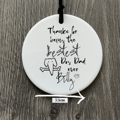 Best dog Dad gift for Fathers Day, Personalised keepsake gift for Dad, Gift from dog, Hanging ceramic ornament, Letterbox gift for him 6 Best dog Dad gift for Fathers Day, Personalised keepsake gift for Dad, Gift from dog, Hanging ceramic ornament, Letterbox gift for him 6