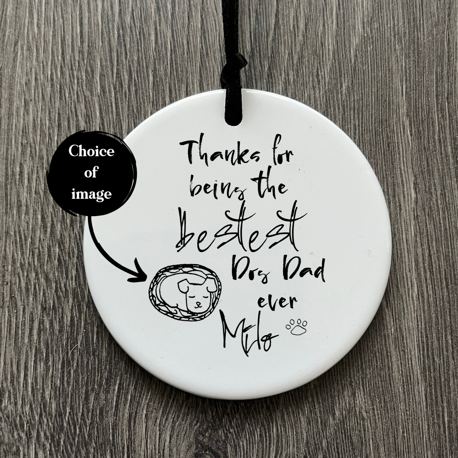 Best dog Dad gift for Fathers Day, Personalised keepsake gift for Dad, Gift from dog, Hanging ceramic ornament, Letterbox gift for him Best dog Dad gift for Fathers Day, Personalised keepsake gift for Dad, Gift from dog, Hanging ceramic ornament, Letterbox gift for him