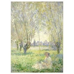 Woman Seated Under The Willows by Monet, print