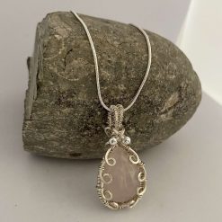 Pink Crystal Wrapped Necklace 5