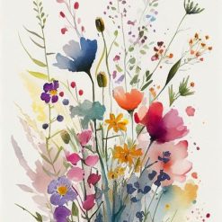 Watercolour flowers No. 1, print