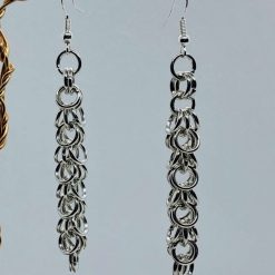 Stainless Steel Chainmaille Earrings with 925 Silver Hooks