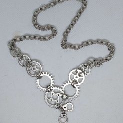 Steampunk Chainmaille Necklace in Silver