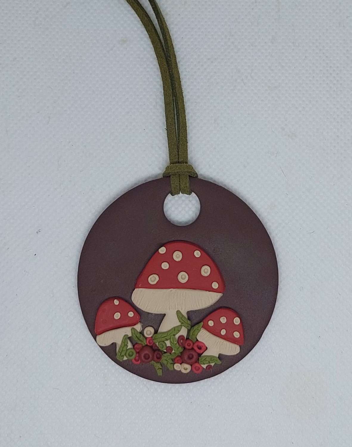 Toadstool Forest Polymer Clay Pendant Toadstool Forest Polymer Clay Pendant