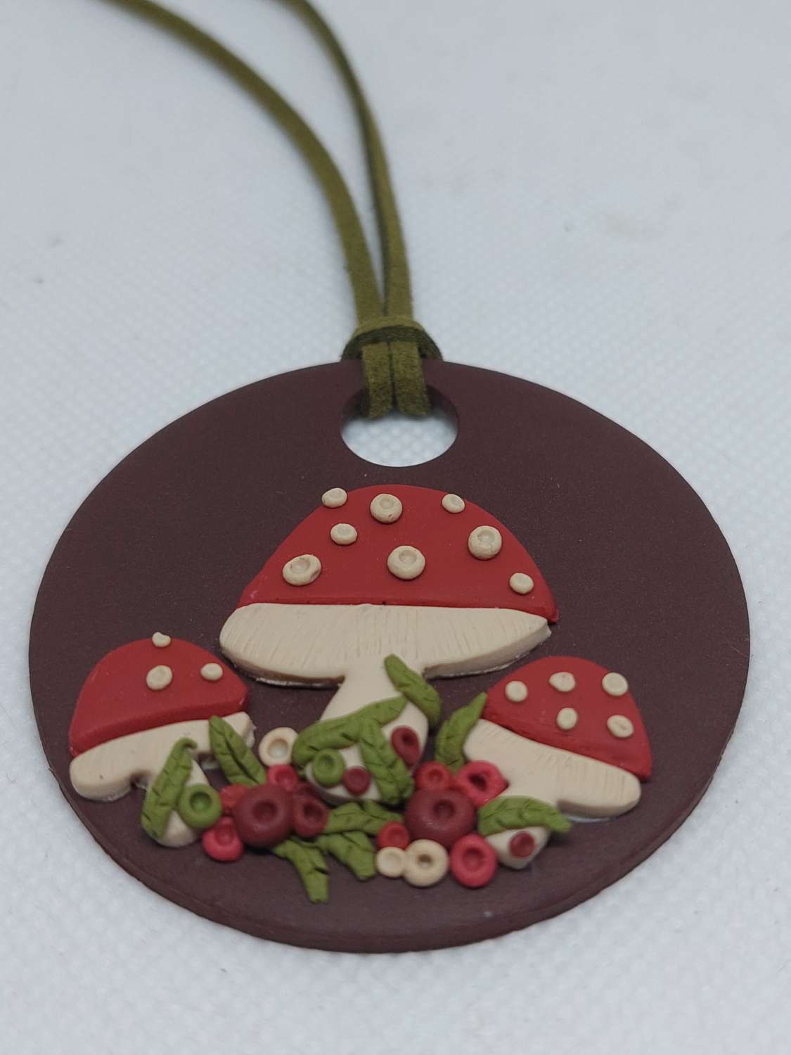 Toadstool Forest Polymer Clay Pendant Toadstool Forest Polymer Clay Pendant