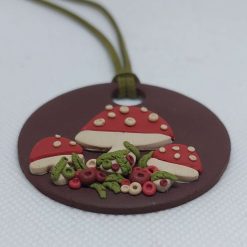 Toadstool Forest Polymer Clay Pendant 2 Toadstool Forest Polymer Clay Pendant 2