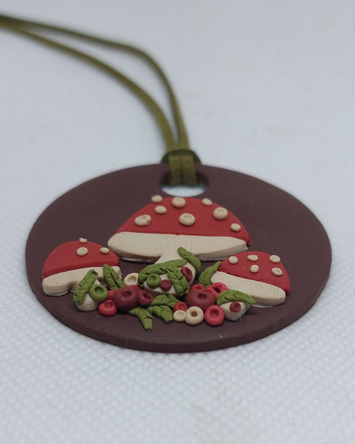Toadstool Forest Polymer Clay Pendant Toadstool Forest Polymer Clay Pendant