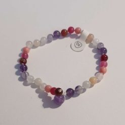 Knotted crystal bead Anklet Amethyst
