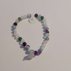 Knotted crystal bead Anklet Amethyst