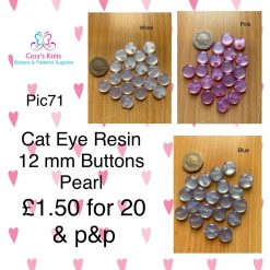 Cat eye resin pearl 12mm bag of 20 (pic71)