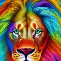 Colourful abstract lion print