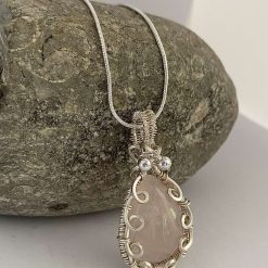 Pink Crystal Wrapped Necklace 3