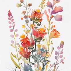 Watercolour flowers No. 1, print
