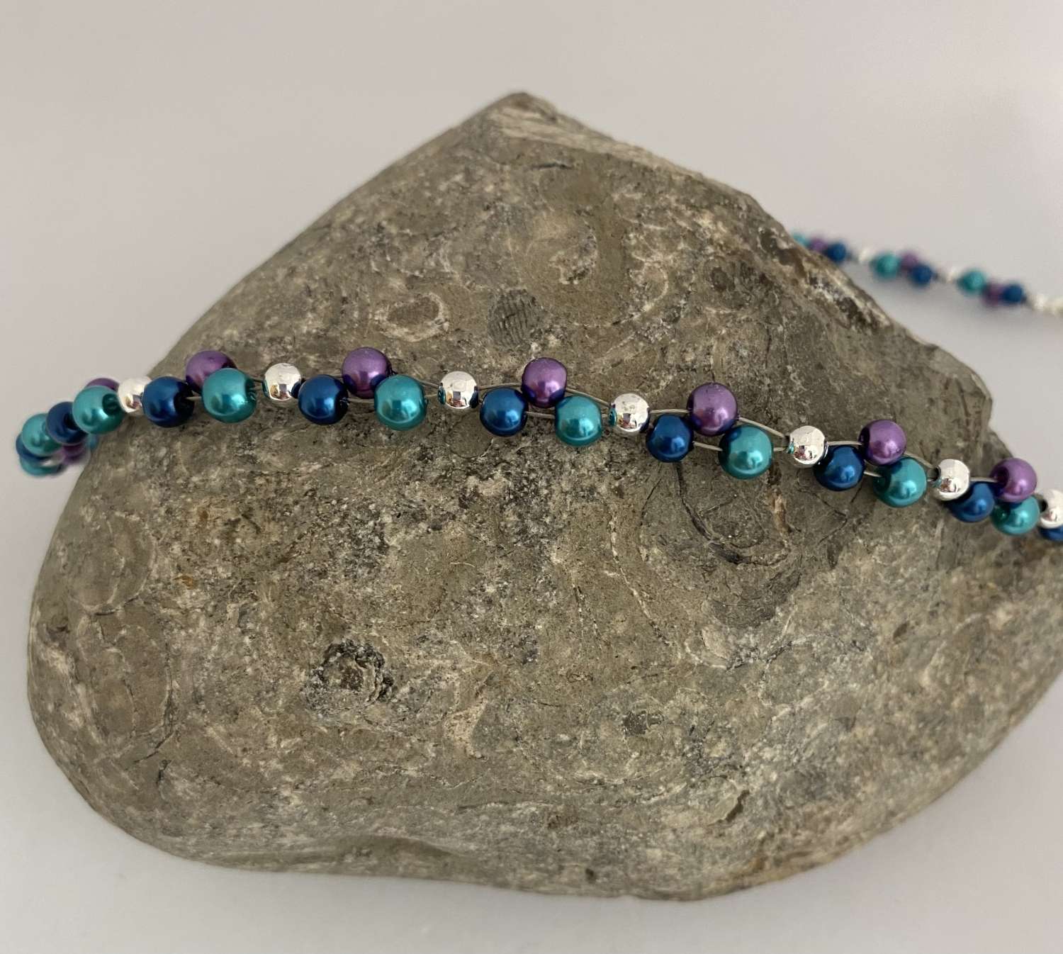 Blue and Purple Beaded Necklace Blue and Purple Beaded Necklace