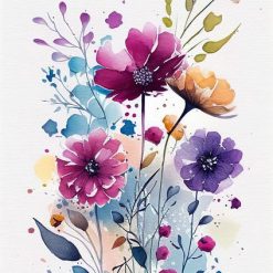 Watercolour flowers No. 1, print