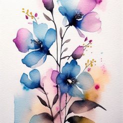 Watercolour flowers No. 1, print