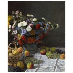 Still Life With Flowers And Fruit by Monet, print