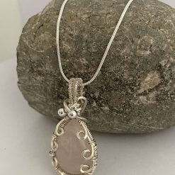 Pink Crystal Wrapped Necklace 4