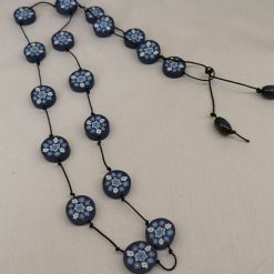 Pretty blue polymer clay necklace 1 Pretty blue polymer clay necklace 3