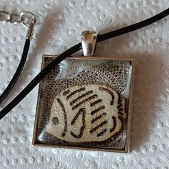 Resin Fish Square Pendant