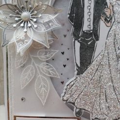 Luxury Handmade Wedding Card - White & Silver, Bride & Groom with sentiment ' The Two of you shine with the love you share.... (see picture) 4 Luxury Handmade Wedding Card - White & Silver, Bride & Groom with sentiment ' The Two of you shine with the love you share.... (see picture) 4