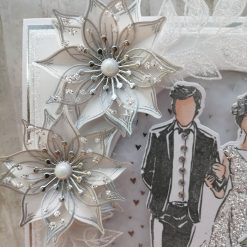 Luxury Handmade Wedding Card - White & Silver, Bride & Groom with sentiment ' The Two of you shine with the love you share.... (see picture) 1 Luxury Handmade Wedding Card - White & Silver, Bride & Groom with sentiment ' The Two of you shine with the love you share.... (see picture) 1